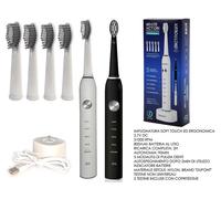 Spazzolino Elettrico batteria Ricaricabile USB 5 testine Intercambiabili INCLUSE