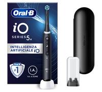 Oral-B Spazzolino Elettrico Ricaricabile iO 5N Nero, 1 Spazzolino Elettrico, 1 Testina, Custodia Da Viaggio, io 5 Per Una Pulizia Denti Efficace, Sensore di Pressione, Gengive Protette
