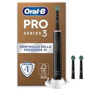 Oral-B Pro 3 3000 Spazzolino Elettrico con Manico Ricaricabile e 3 Testine, Progettato da Braun, Regali Originali per Donna e Uomo - Nero