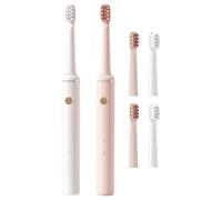 Spazzolino elettrico per adulti, setole morbide bicolore, ricaricabile tramite USB, impermeabile a 8 livelli, adatto ai viaggi, include 2 testine, per pulizia orale e sbiancamento