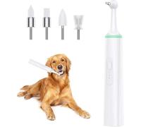Spazzolino elettrico per animali domestici Strumento di pulizia della bocca del cane per la rimozione delle macchie dei denti - Spazzolino a ultrasuoni per cani con 4 testine per eliminare le macchie
