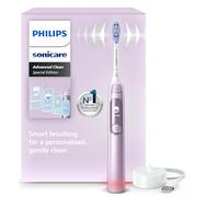 Spazzolino elettrico Philips Sonicare AdvancedClean Limited Edition - schermo smart, sensore di pressione, promemoria sostituzione testina, 5 modalità di spazzolamento e SmarTimer, rosa, HX3792/12