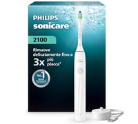 Spazzolino elettrico Philips Sonicare Serie 2000 - Spazzolino sonico con 2 livelli d'intensità, funzionalità EasyStart, SmarTimer, 14 giorni di autonomia, bianco, modello HX4021/01, [Nuovo]
