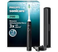 Spazzolino elettrico Philips Sonicare Serie 2000 - Spazzolino sonico con 2 livelli d'intensità, funzione EasyStart, SmarTimer, 14 giorni di autonomia, custodia, nero, HX4023/02, [Nuovo]