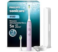 Spazzolino elettrico Philips Sonicare Serie 4000 - Spazzolino sonico con sensore di pressione, 4 impostazioni, EasyStart, SmarTimer, autonomia 21 giorni, lilla, modello HX4042/47, [Nuovo]