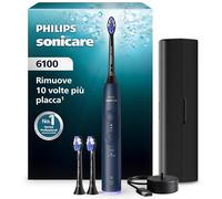 Spazzolino elettrico Philips Sonicare serie 6100 - tecnologia Next Generation Sonicare, sensore di pressione, 6 impostazioni, SmarTimer, BrushPacer, autonomia 21 giorni, custodia, blu navy, HX7403/07