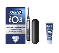 Spazzolino Elettrico Ricaricabile iO 3 Nero con 1 Testina Di Ricambio 1 Custodia
