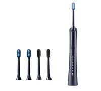 Spazzolino elettrico ricaricabile USB sbiancante dentale elettrico coppia spazzolino da denti anti carie testina sostituibile (colore: 5 spazzole grigio)