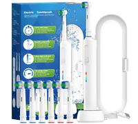 Spazzolino elettrico rotante con ricarica wireless intelligente, spazzolini ricaricabili con 6 testine, compatibile con testine Oral B