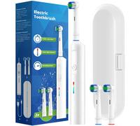 Spazzolino elettrico rotante intelligente, spazzolini elettrici con rotazione ricaricabile a testa arrotondata, compatibile con testine Oral B