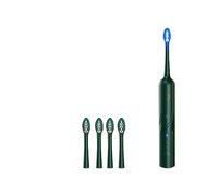 Spazzolino elettrico sonico, 4 modalità, ricaricabile, luce blu antibatterica, durata della batteria 30 giorni, 43.000 battiti al min (Green)