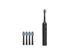 Spazzolino elettrico sonico, 4 modalità, ricaricabile, luce blu antibatterica, durata della batteria 30 giorni, 43.000 battiti al min (Black)