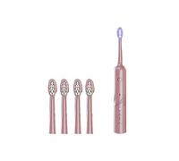 Spazzolino elettrico sonico, 4 modalità, ricaricabile, luce blu antibatterica, durata della batteria 30 giorni, 43.000 battiti al min (Pink)