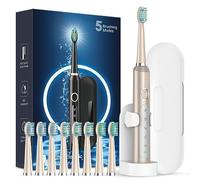 Spazzolino elettrico sonico per adulti - Spazzolino elettrico ricaricabile con 8 testine e supporto, custodia da viaggio, spazzolino elettrico elettrico con supporto, 3 ore di ricarica per 120 giorni