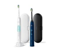 Philips Sonicare ProtectiveClean 5100 4500 series Spazzolini Elettrico Sonici, con custodia da viaggio, confezione da 1 Spazzolino Bianco e 1 Spazzolino Blu HX6851/34