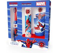 SPAZZOLINO ELETTRICO SPIDERMAN con BASE LUMINOSA, BICCHIERE, DENTRIFICIO 75 ml