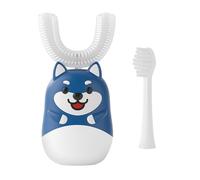 Spazzolino elettrico ultrasonico per bambini, a forma di U, pulizia della bocca a 360°, protezione delle gengive a mani libere, impermeabile IPX7, tre modalità di pulizia, con 2 testine, pulizia