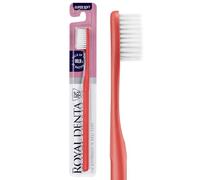 Spazzolino da denti ultra morbido e sensibile per adulti, con setole molto morbide, per gengive sensibili con particelle d'argento, rosso corallo, Royal Denta