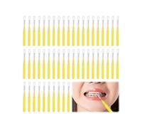 Spazzolino interdentale, 50 pezzi di spazzole dentali gialle, filo interdentale tra i denti, spazzolino da denti, igiene orale, pulizia dei denti, strumenti per la cura dei denti, 0,7 mm, giallo