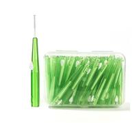 Spazzolino Interdentale 60 pezzi/scatola stuzzicadenti spazzolino interdentale dentale 0,6-1,5 mm pulizia tra i denti filo a forma di I(Green)