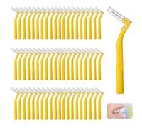 Spazzolino interdentale, confezione da 60 spazzolini dentali morbidi, manico antiscivolo, testa angolata, bastoncini per filo interdentale, manico lungo per parentesi graffe, pulizia orale, spazi