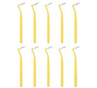 Spazzolino interdentale da 10 pezzi, micro, mini con copertura antipolvere Per la Pulizia Orale(Yellow (0.7mm))