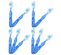 Spazzolino Manuale Corto Blu 10 Pezzi in Plastica e Nylon | Impugnatura Morbida, Design Compatto, Facile da Riporre e Trasportare, per Luoghi di Culto e Residenza
