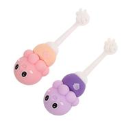 Spazzolino Manuale per Bambini 2 Pezzi, Polpo Cartone, Setole Morbide | Serie Oceano, per Bebè e Toddler 1-6 Anni, Cura Gengive Delicata, Design Infantile