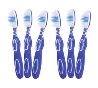 Spazzolino Manuale Piccolo con Impugnatura Corta e Testina Grande | Set da 6 Pezzi, Setole Morbide e Presa Ergonomica, per Cura Orale Quotidiana in Casa
