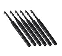 Spazzolino Mascara per Ciglia e Sopracciglia Nero, 6 Pezzi | Separazione Precisa, Fibra Plastica, Impugnatura Ergonomica, Uso Sicuro, per Donne e Signore