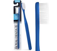 Spazzolino Medio con Particelle d’Argento | Spazzolino Manuale per Denti & Spazi Interdentali | Setole Medie Antibatteriche 99,9% | Ergonomico & Durevole | Royal Denta | Indaco