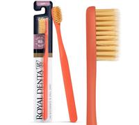 Spazzolino Morbido con Particelle d’Oro | Spazzolino Manuale per Denti Sensibili & Apparecchi | Setole Morbide Antibatteriche 99,9% | Lunga Durata | Royal Denta | Rosa Corallo