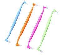 Spazzolino ortodontico a doppia estremità, spazzola interspaziale piccola piccola testa morbida e testa piatta spazzolino da denti per parentesi graffe e pulizia dei dettagli dei denti, 4 pezzi