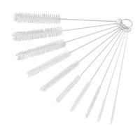 Spazzolino per Bottiglie, 10Pcs Spazzola di Pulizia Set Multiuso Spazzola Bottiglia per Pipa, Tastiera, Provetta, Bocca di Bollitore, Lavandino, Bottigliette, Macchina Caffè ECC (Bianca)