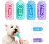 Spazzolino per Cani Spazzolino Denti Cane Silicone Spazzolino Cani Spazzolino Cane Spazzolino per Cani Piccola Taglia Pulizia Denti Cane Accessori per Cani (4 colori, Confezione da 4)