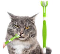 Spazzolino per denti di gatto - Spazzolino da denti a 3 lati con setole in gomma morbida - Prodotti per la cura dei gatti appesi per eliminare l'alito cattivo, animale domestico pulito