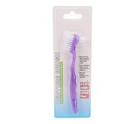 Spazzolino per Dentiera, Spazzola per la Pulizia dei Denti Finti, Rimozione dello Sporco della Placca, Spazzolino per Dentiera, per Anziani, Viaggi Domestici, Pulizia, (Viola)