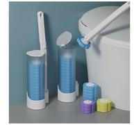 Spazzolino per WC monouso, set di 12 spazzole WC con ricariche detergente spugna, scopino per WC detergente per lavandini vasca lavandino