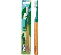 Spazzolino TePe Choice, Soft, Verde, 1 manico in legno e 3 testine, spazzolino con setole morbide, ottimo per la pulizia dei denti e la rimozione della placca