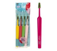 Spazzolino TePe Colour Compact Extra Soft, Colori Assortiti, 4pz | Spazzolino con testina piccola per bambini più grandi e adulti, Setole extra soft per una pulizia delicata
