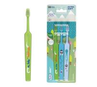 Spazzolino TePe Mini, Extra Soft, Colori assortiti, 3pz, spazzolino per bambini, spazzolino con setole extra soft per pulizia delicata, dal primo dente fino ai 3 anni
