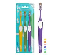 Spazzolino TePe Nova, Soft, Colori Assortiti, 3pz | Punta allungata per un accesso migliore ai denti posteriori, Setole soft per una rimozione della placca facile e sicura