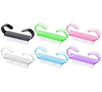 Spazzolino unghie mani, Set 6 pezzi Spazzola Unghie con Manico, Spazzola per Unghie Portatile, Spazzole per Pulire