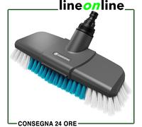Gardena Idrospazzola Cleansystem hard: spazzola per la pulizia di superfici resistenti, setole di diversa lunghezza, da collegare al manico Cleansystem, ideale per grandi superfici (18816-20)
