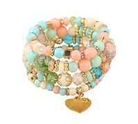 Spb143j1 Impilabile Perline Bracciali Signore Mens multistrato Bracciale Set Multicolore Gioielli Feckless, Misura unica, Cristallo, Nessuna pietra preziosa