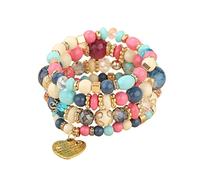 Spb143j1 Impilabile Perline Bracciali Signore Mens multistrato Bracciale Set Multicolore Gioielli Feckless, Misura unica, Cristallo, Nessuna pietra preziosa