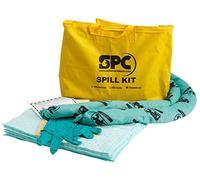 SPC® by Brady Kit Anti-Inquinamento Chimico - Kit Assorbente Chimico per Fuoriuscite di Sostanze Chimiche Pericolose, Include 10 Panni Assorbenti Chimici, 2 Calze, Guanti e Sacco per Smaltimento