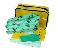 SPC® by Brady Kit Anti-Inquinamento Chimico - Kit Assorbente Chimico per Fuoriuscite di Sostanze Chimiche Pericolose, Include 25 Panni Assorbenti Chimici, 4 Calze, Guanti e Sacco per Smaltimento