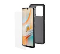 SPC Discovery 3 / 3SE Protection Pack - Custodia in silicone nero con interno in microfibra + vetro temperato per SPC Discovery 3 e Discovery 3 SE (6,8") | Extra resistente e semi-flessibile