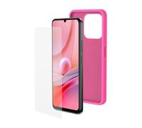 SPC Discovery 3 / 3SE Protection Pack - Custodia in silicone rosa con interno in microfibra + vetro temperato per SPC Discovery 3 e Discovery 3 SE (6,8") | Extra resistente e semi-flessibile